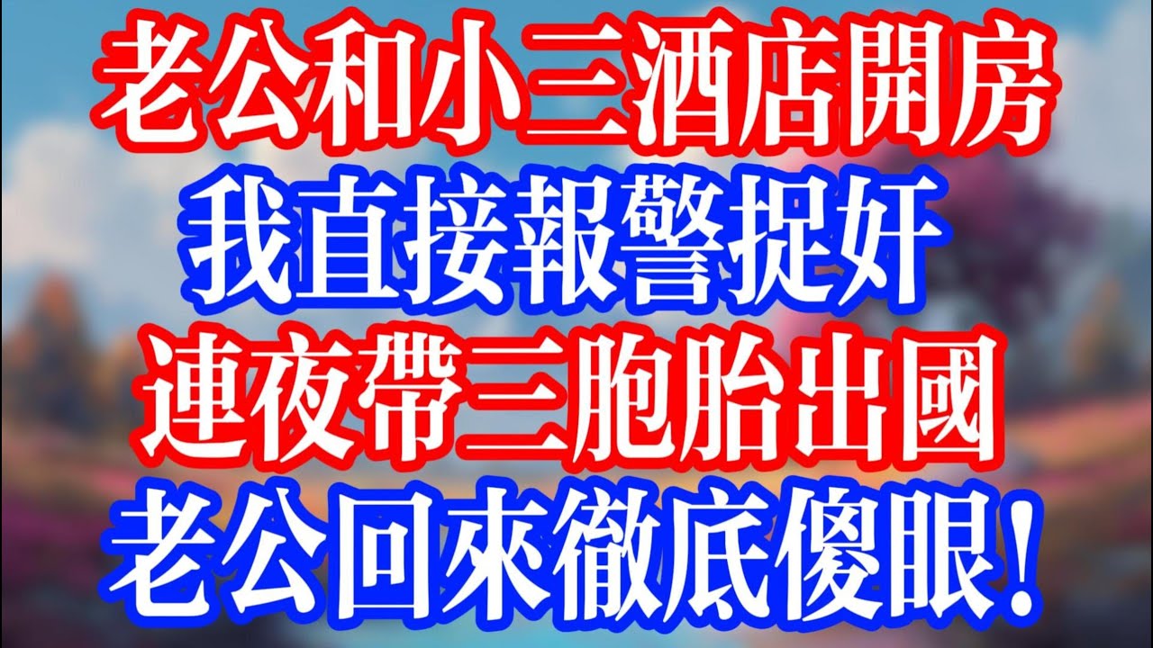 老公和小三在酒店開房，我直接報警抓姦；連夜帶三胞胎出國，老公回來徹底傻眼 #老人社 #小說  #小說推文 #生活經驗 #情感故事 #退休生活 #子女孝順 #老人頻道  #自主養老 #幸福人生 #小三