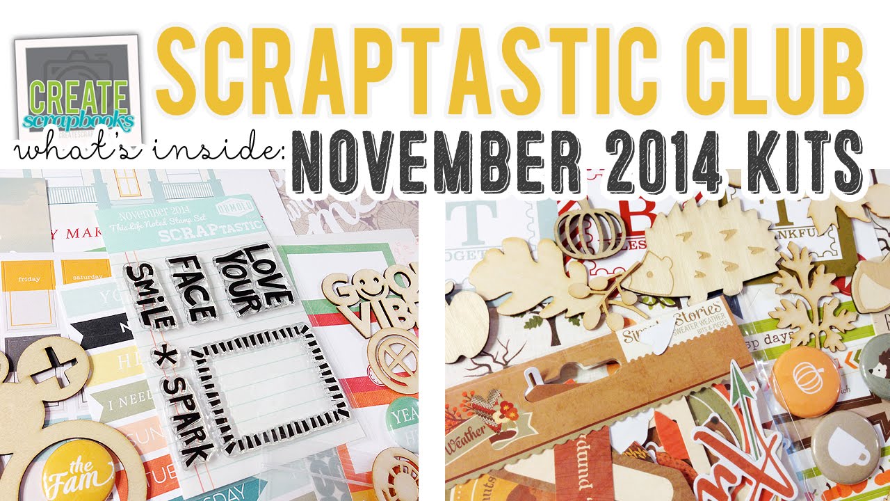 What's Inside: Scraptastic Club THIS LIFE NOTED Kit, FREE FALLIN' Kits + Stamps NOVEMBER 2014