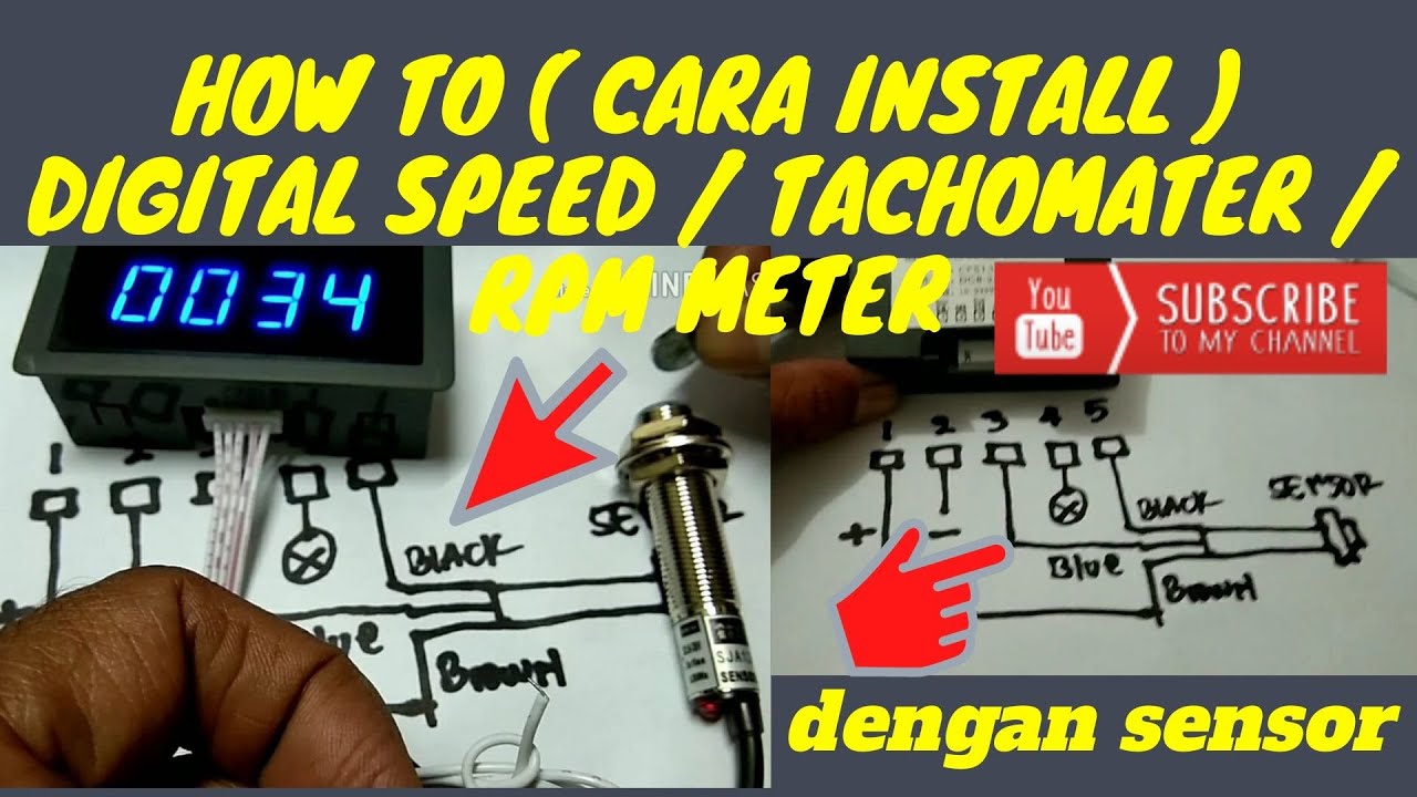 UNBOXING and how to (cara install) digital rpm / speed / tachometer with sensor magnet