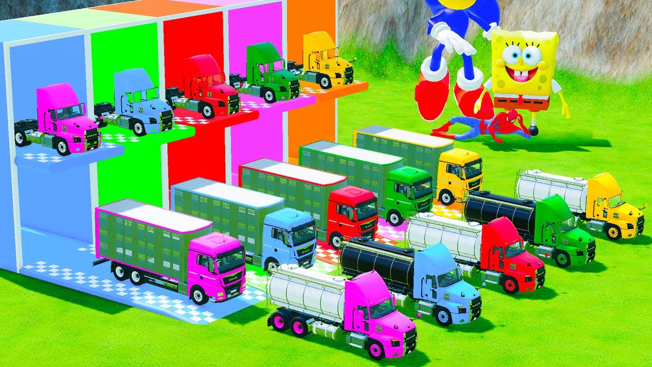 FARMING SIMULATOR 22 – TRANSPORTING HEAVY MACHINERY AND MONSTER TRUCKS!