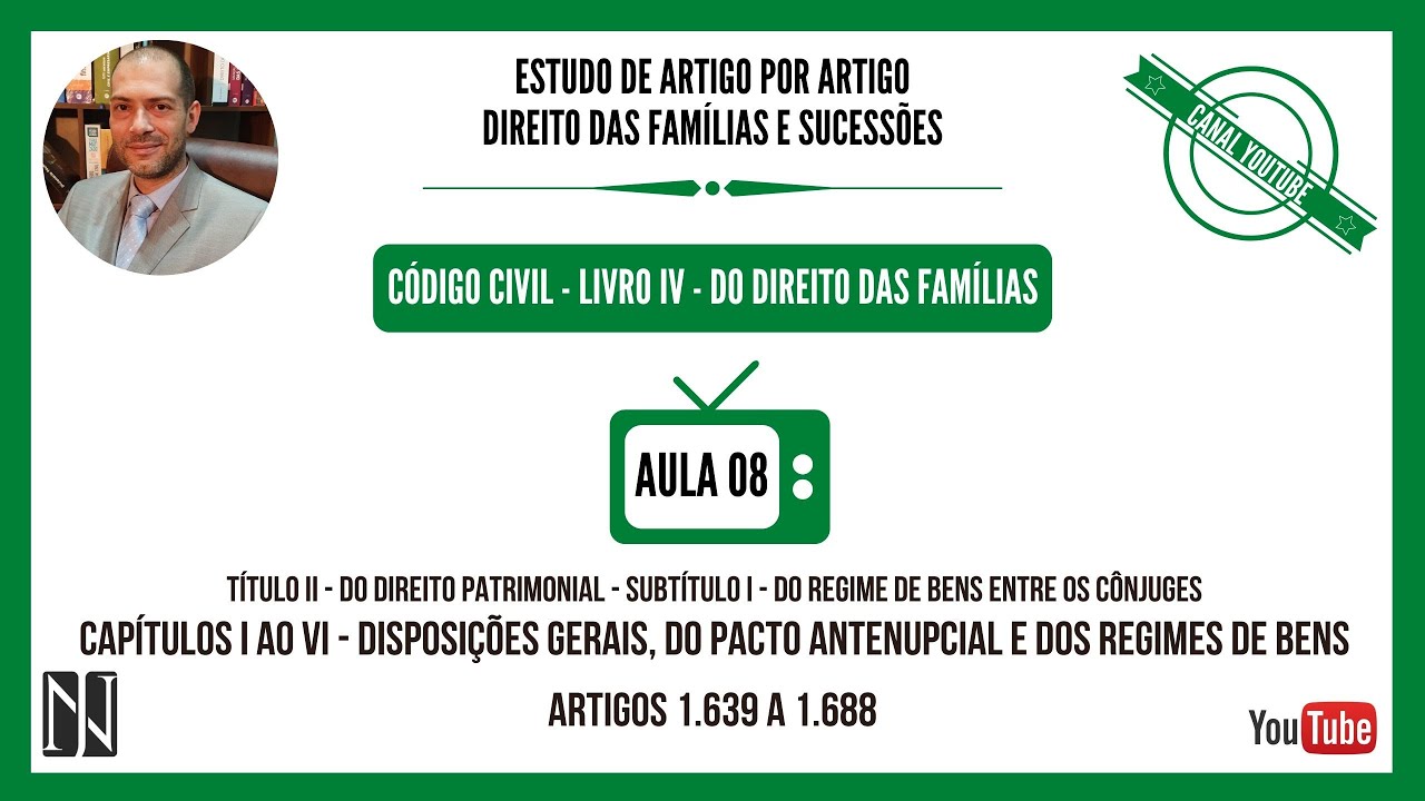 AULA 08 - DOS REGIMES DE BENS e DO PACTO ANTENUPCIAL