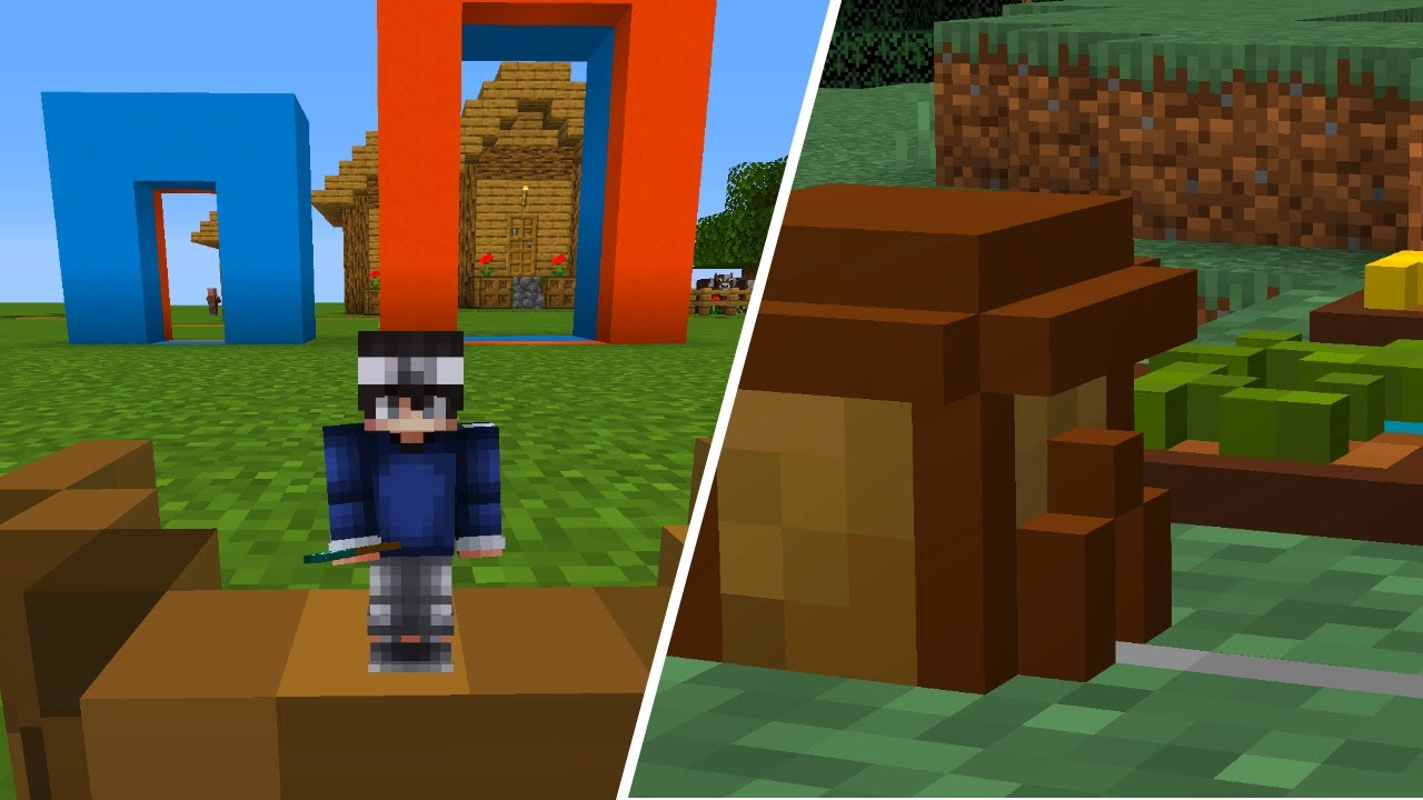 Маленькие блоки в неевклидовой модели Minecraft (долота и зубила)