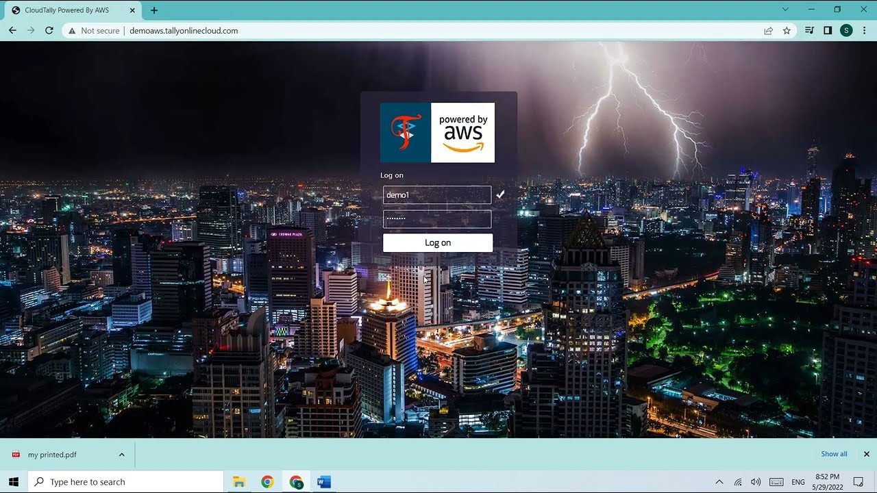 How To Run Tally On AWS Cloud Using Browser