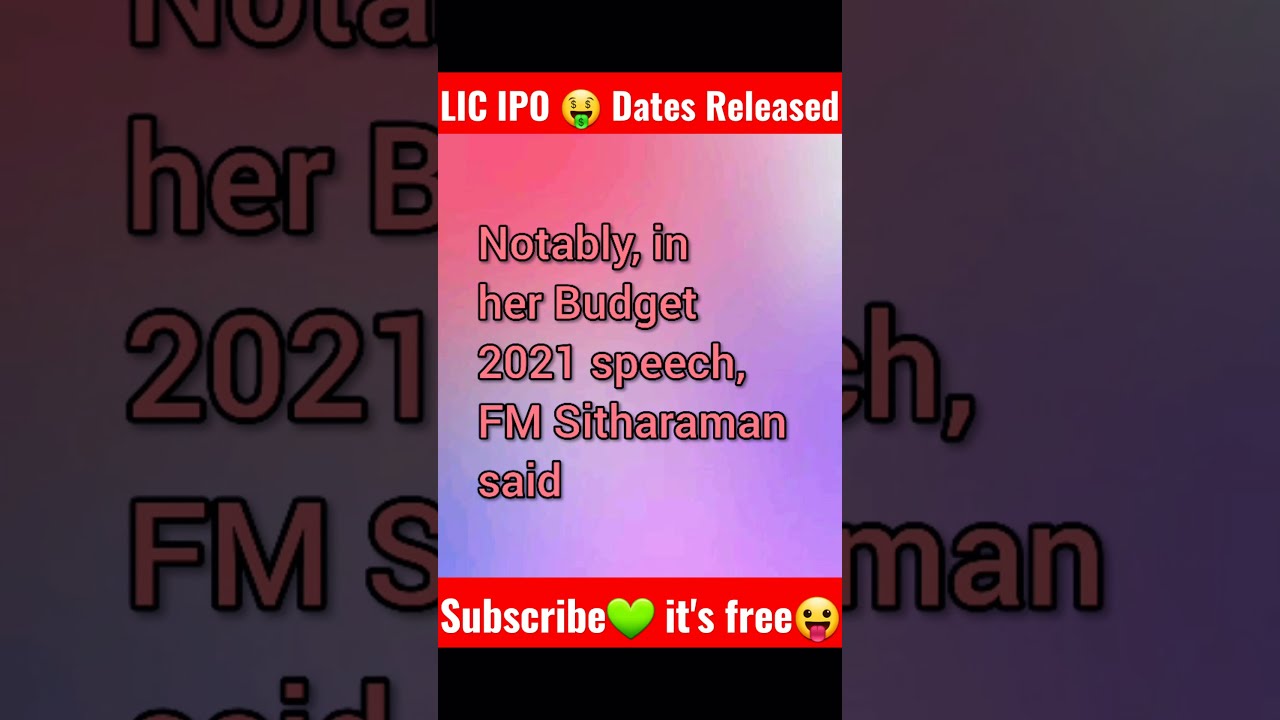 LIC IPO Dates Released 🤑 Latest News 💯 Authentic