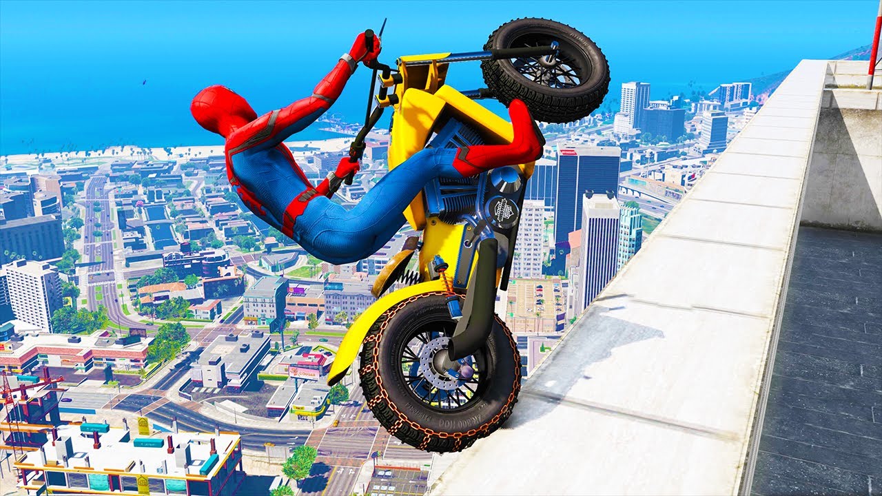 GTA 5 Spiderman Epic Jumps #52 - Spider-Man Stunts & Fails Ragdolls Gameplay