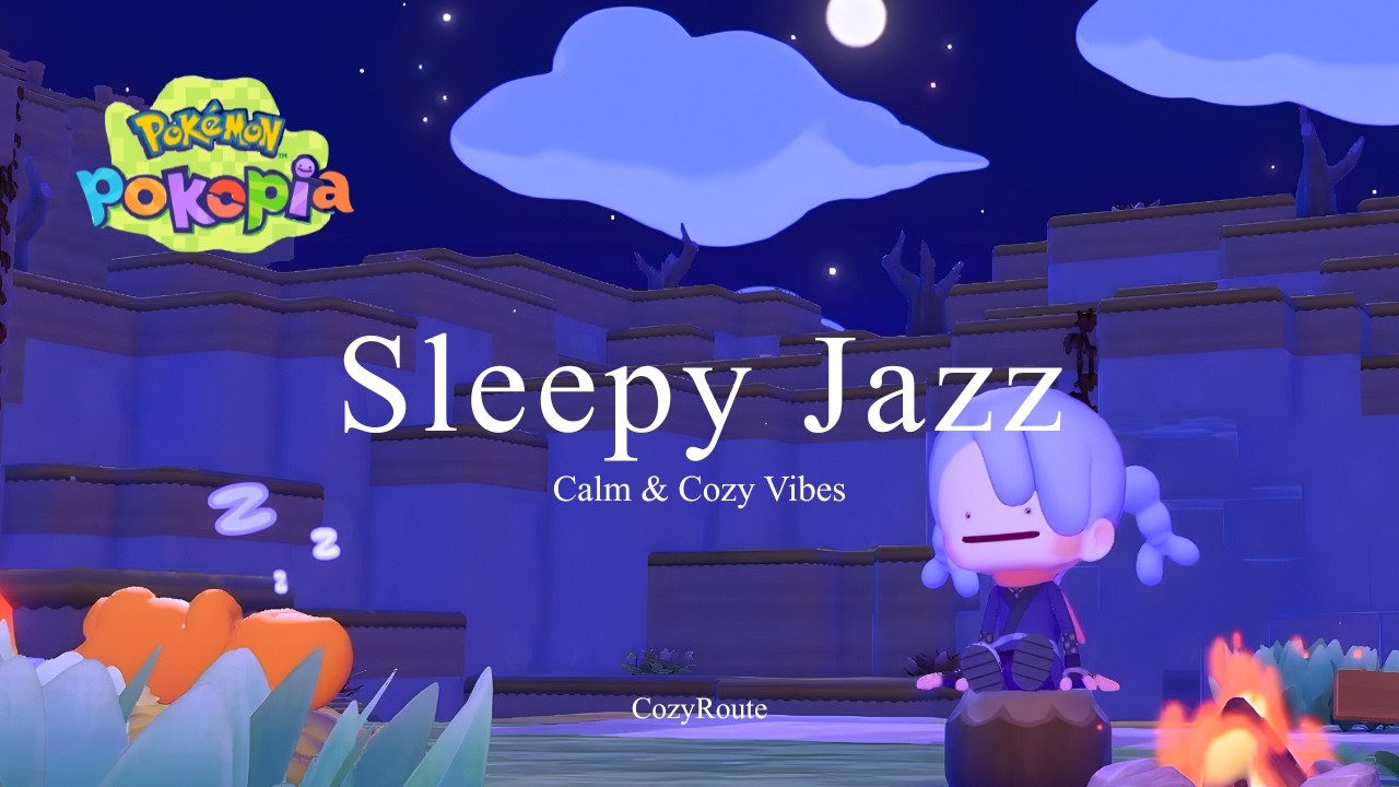 5 Hours Cozy Jazz | Starlight Campfire | Pokémon Pokopia Ambience