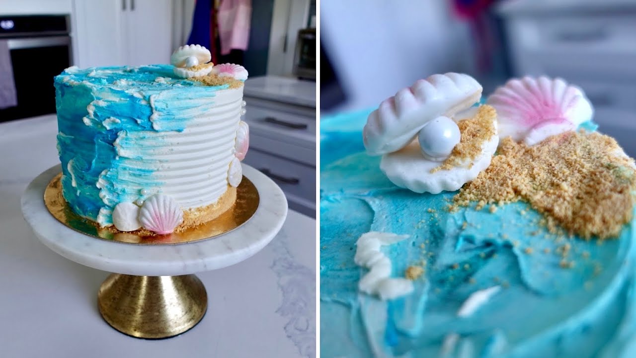 Making a $120 Beach Buttercream Cake at Home During a Record Breaking Heatwave | Cake Trends 2021