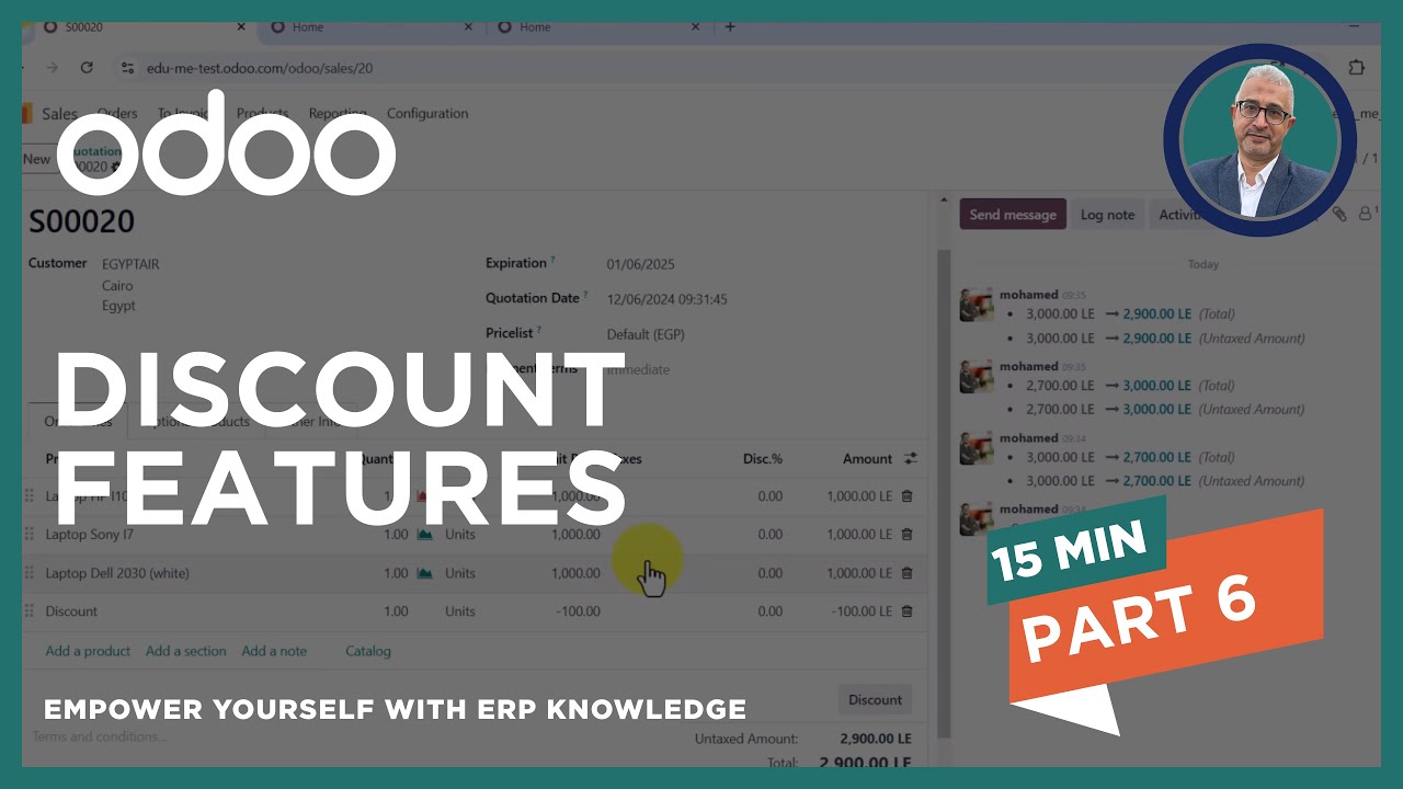 Discount feature at Odoo 18 - شرح متكامل لكيفية عمل خصومات للعملاء فى أودوو 18