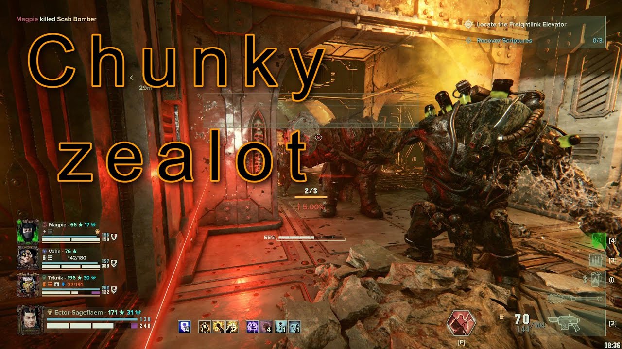 Darktide, Auric, Zealot crushes heretics with too much HP