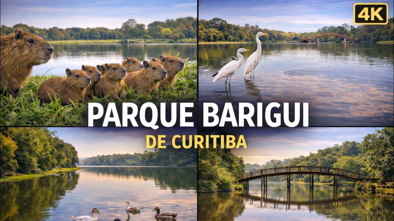 Parque Barigui | Curitiba, Brazil 🇧🇷 | Filhotes de Capivaras, Garças & Lagos | Walking Tour | 4K