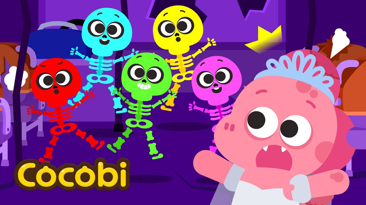 Five Skeletons on the Bus | Song for Kids | Cocobi