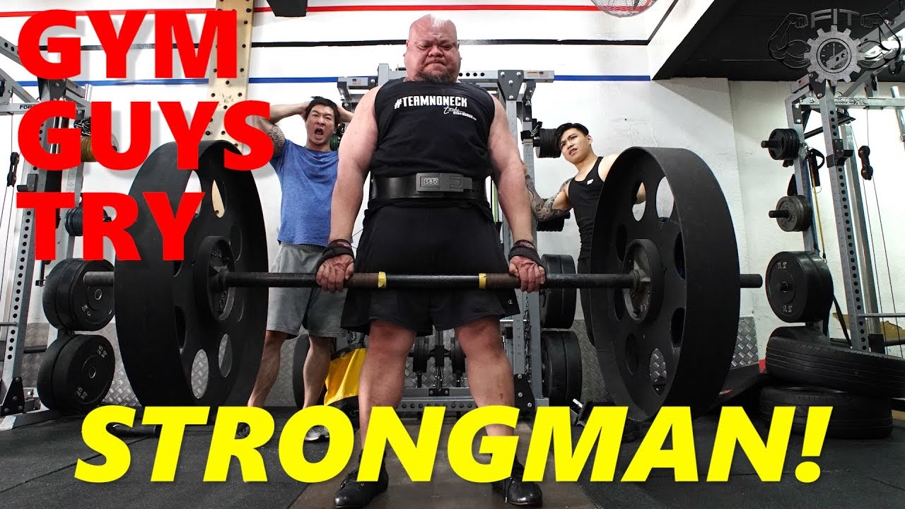 Gym Guys Try STRONGMAN! | Fit O'Clock