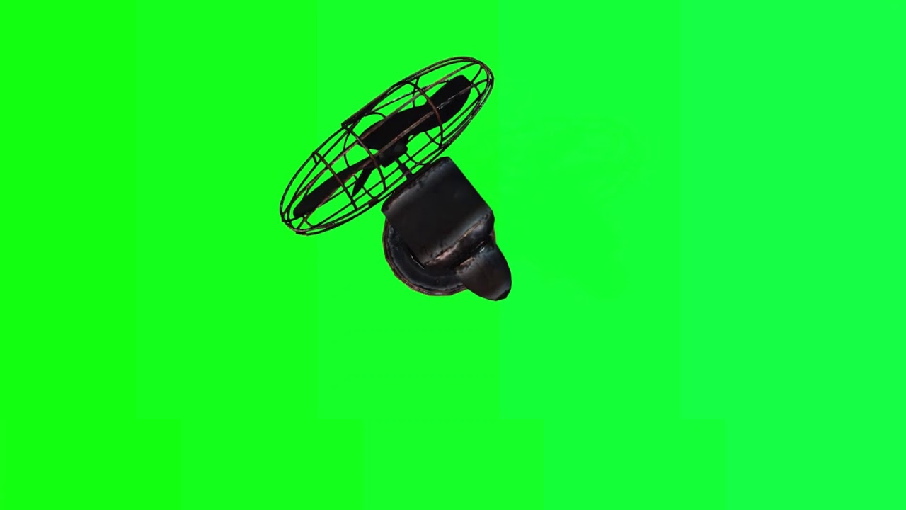 Fan Top  View - Green Screen