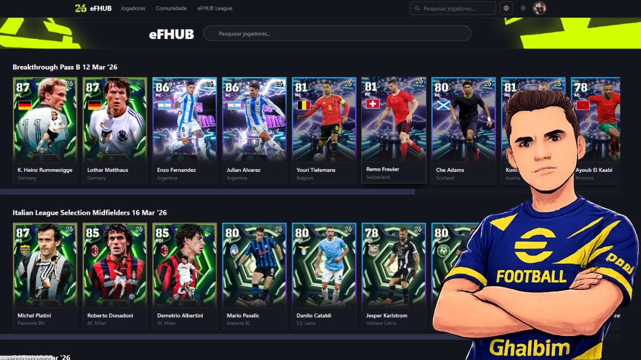 AO VIVO - MADRUGADA FAZENDO FICHAS NO NOVO EFOOTBALLHUB!!!!