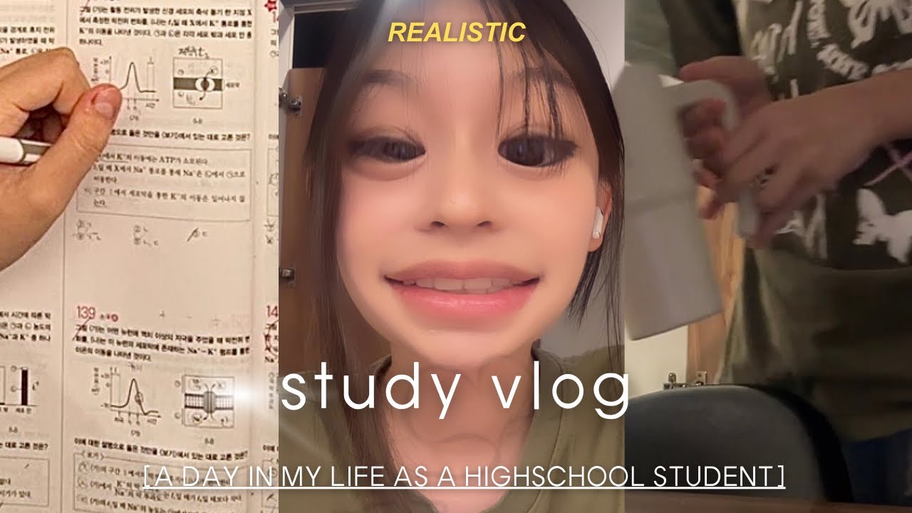 realistic korean study vlog: midterm exam d-21, midnight study, adayinmylife as a high schooler