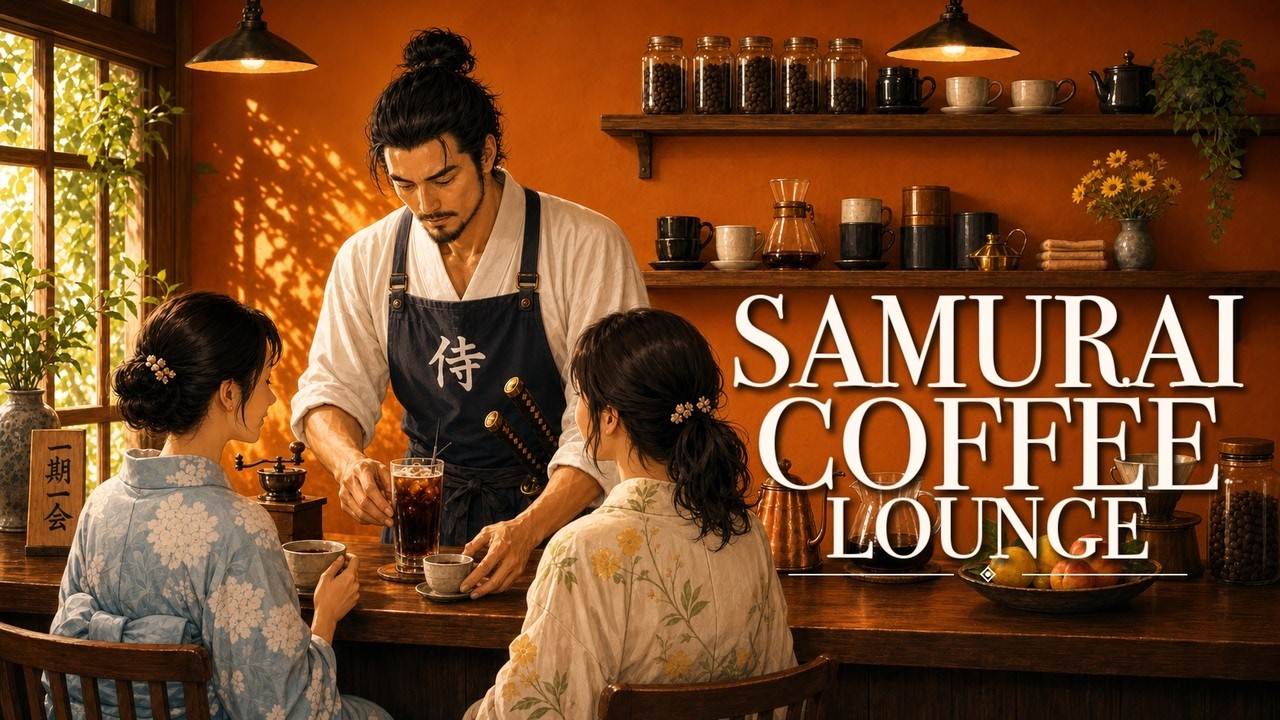 Samurai Coffee Lounge ☕ Japanese Lofi Jazz for Work & Study | Summer Cafe
