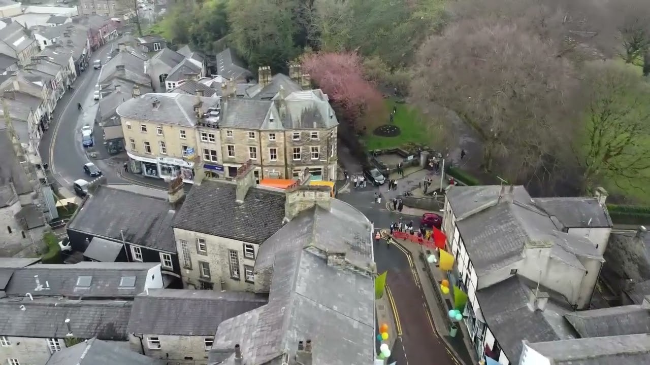 Clitheroe Castle and local area flyover