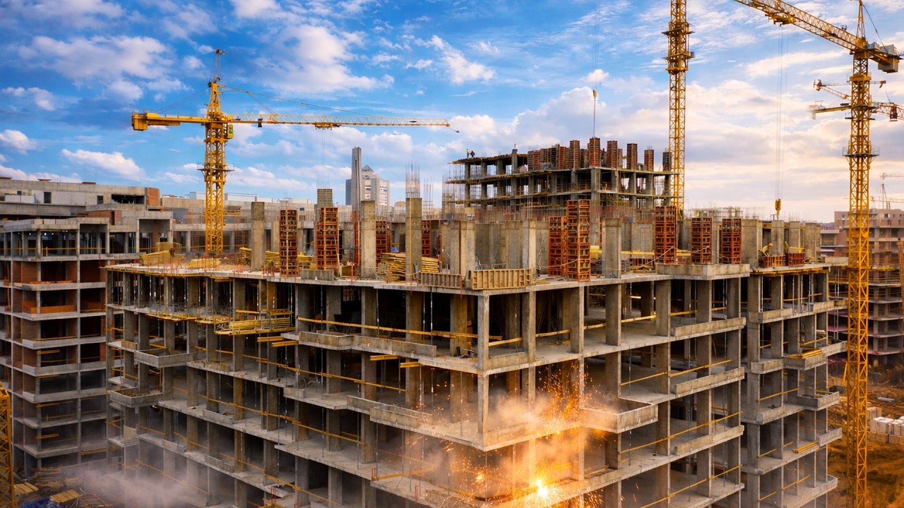 Mega Construction Site – Tower Cranes & Real Building Sounds