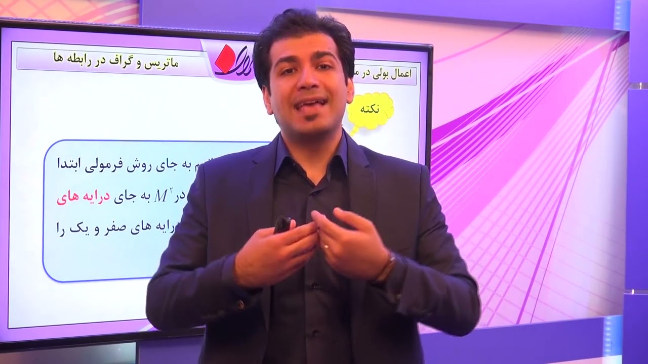 جبر و ریاضیات گسسته ماتریس و گراف در رابطه ها اعمال بولی در ماتریس های صفر و یک