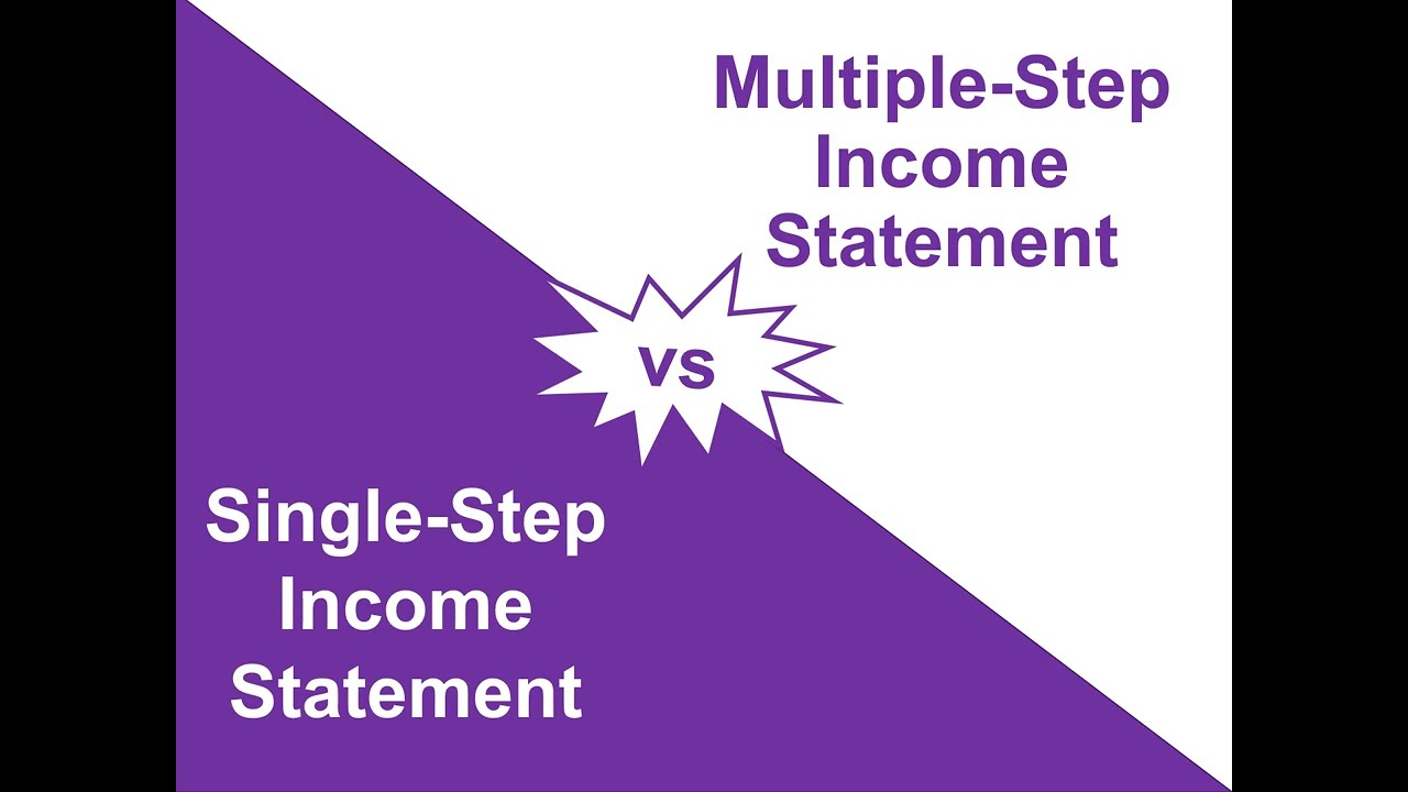 Single step Vs Multiple step Income Statement