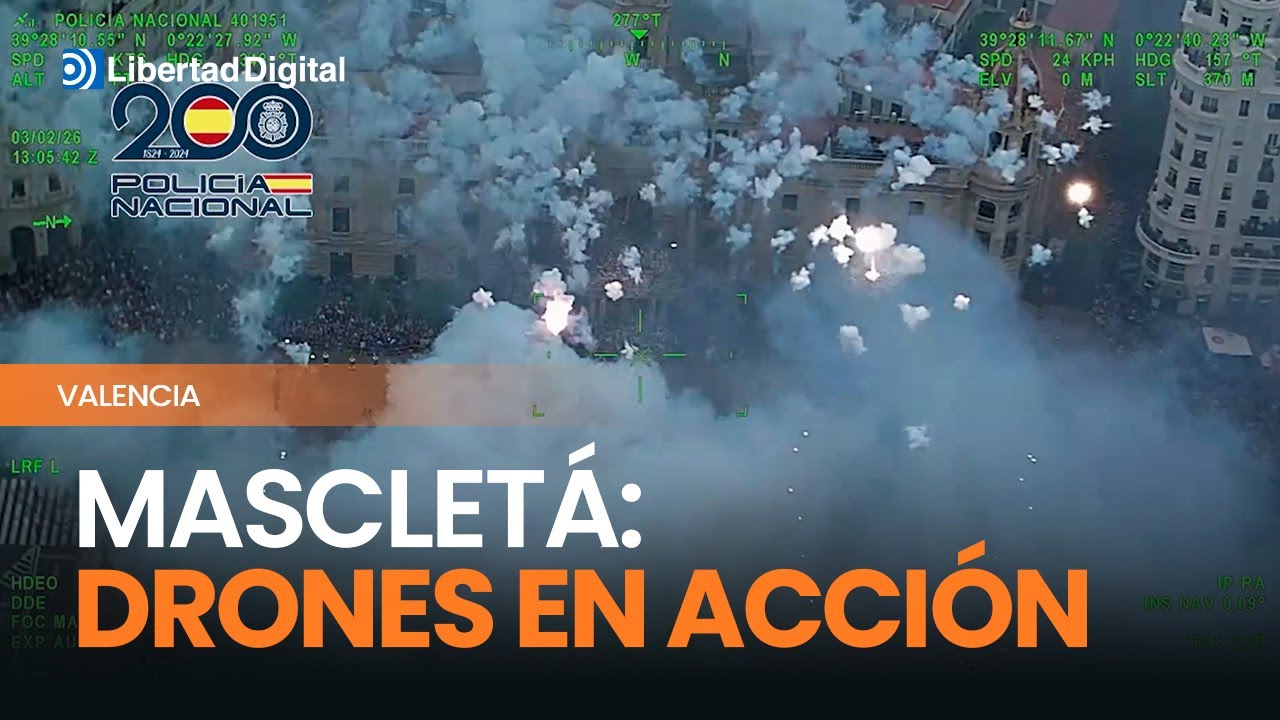 Valencia | Llamativas imágenes de la Mascletá a vista de dron