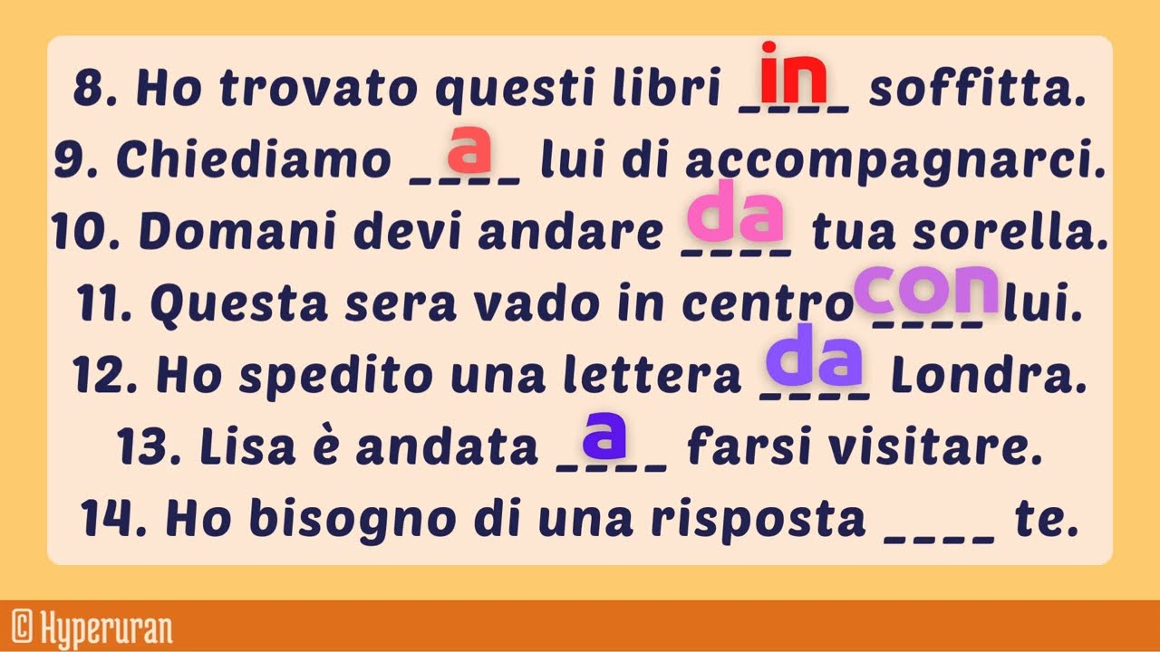 Italian grammar quizzes for an exam | Verbs, articles and pronunciation | Learn italian free lessons