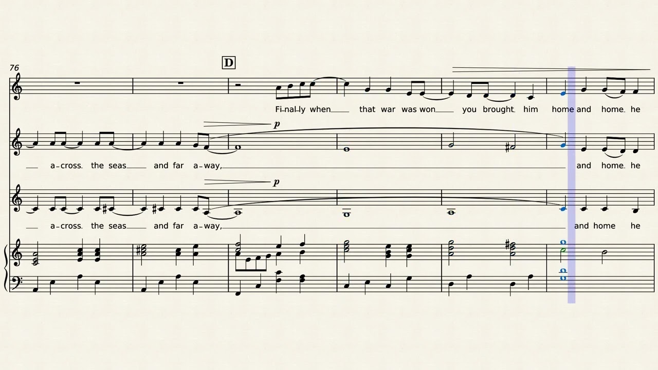 Big River - Jimmy Nail - arranged for SSA choir and piano