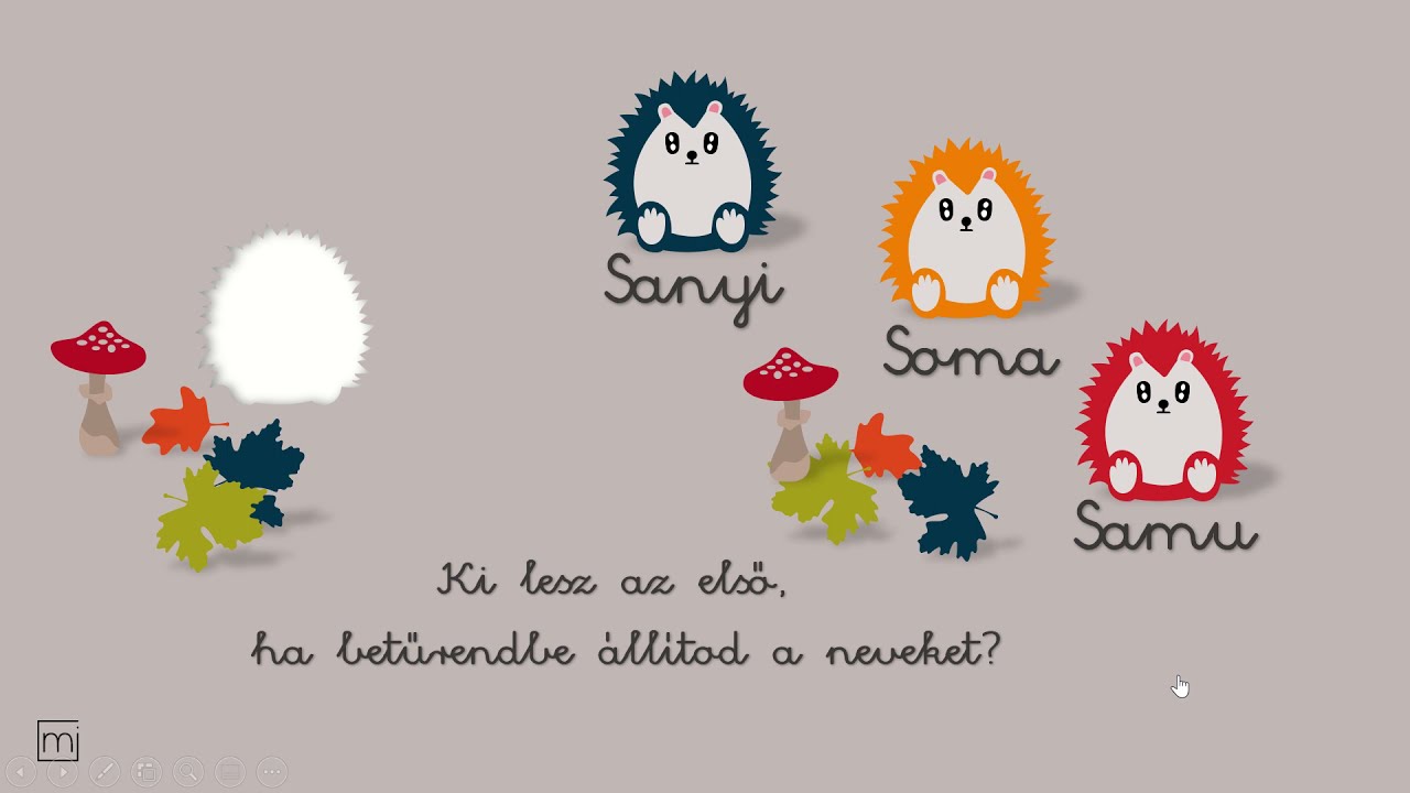 Betűrend gyakorlása - animált ppt-vel