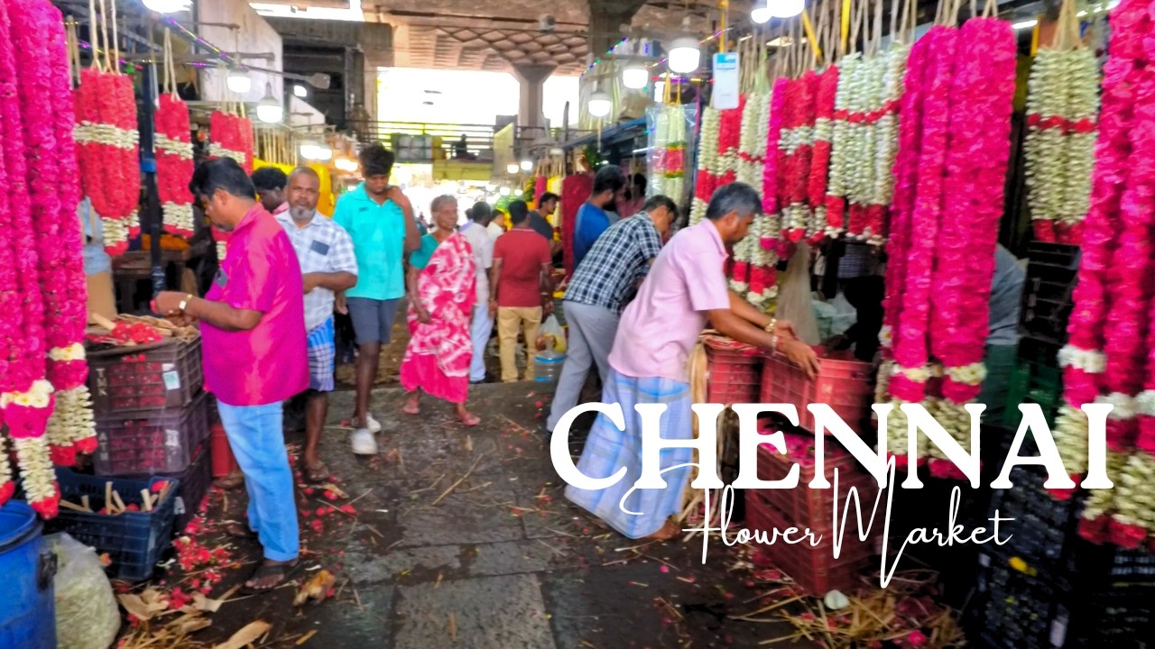 Chennai Flower Market Walk | Koyambedu RAW Walk [4K]