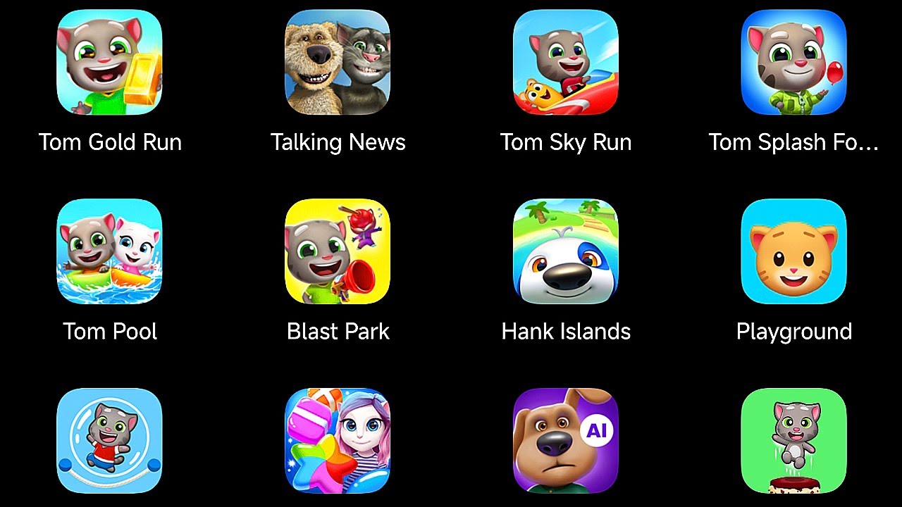 Говорящий Том: Gold Run, Говорящие новости: Том и Бен, Том: Sky Run, Том: Splash Force, Говорящий...