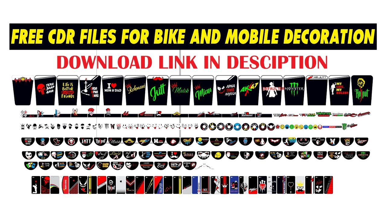free Download CDR files for bike and mobile decoration