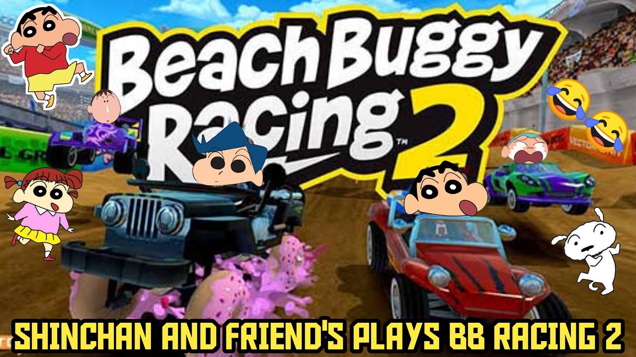 Shinchan and his friends plays beach buggy racing 2 😂 | funniest game ever😂 | who will win? 🤔
