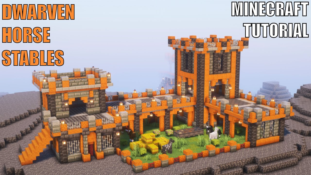 Minecraft: How to Build Dwarven Stables - Tutorial