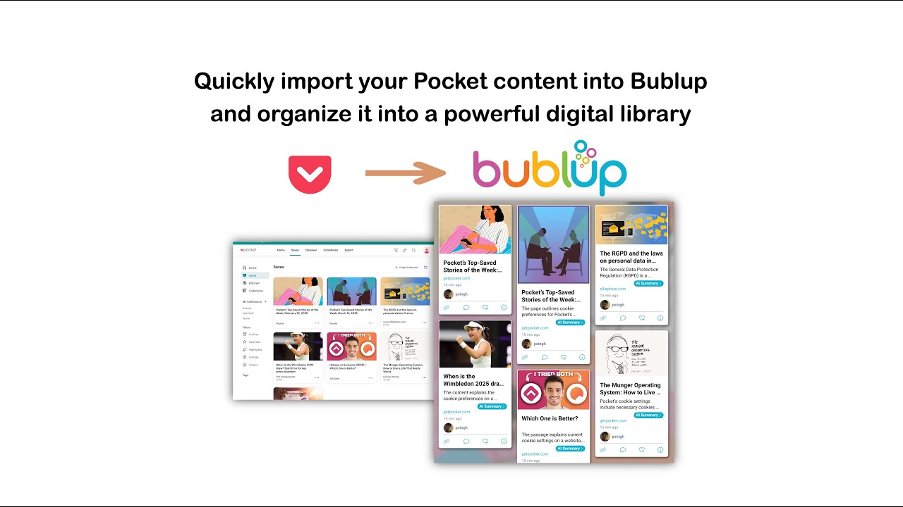 Quickly Import Your Pocket Saves and Collections into Bublup!