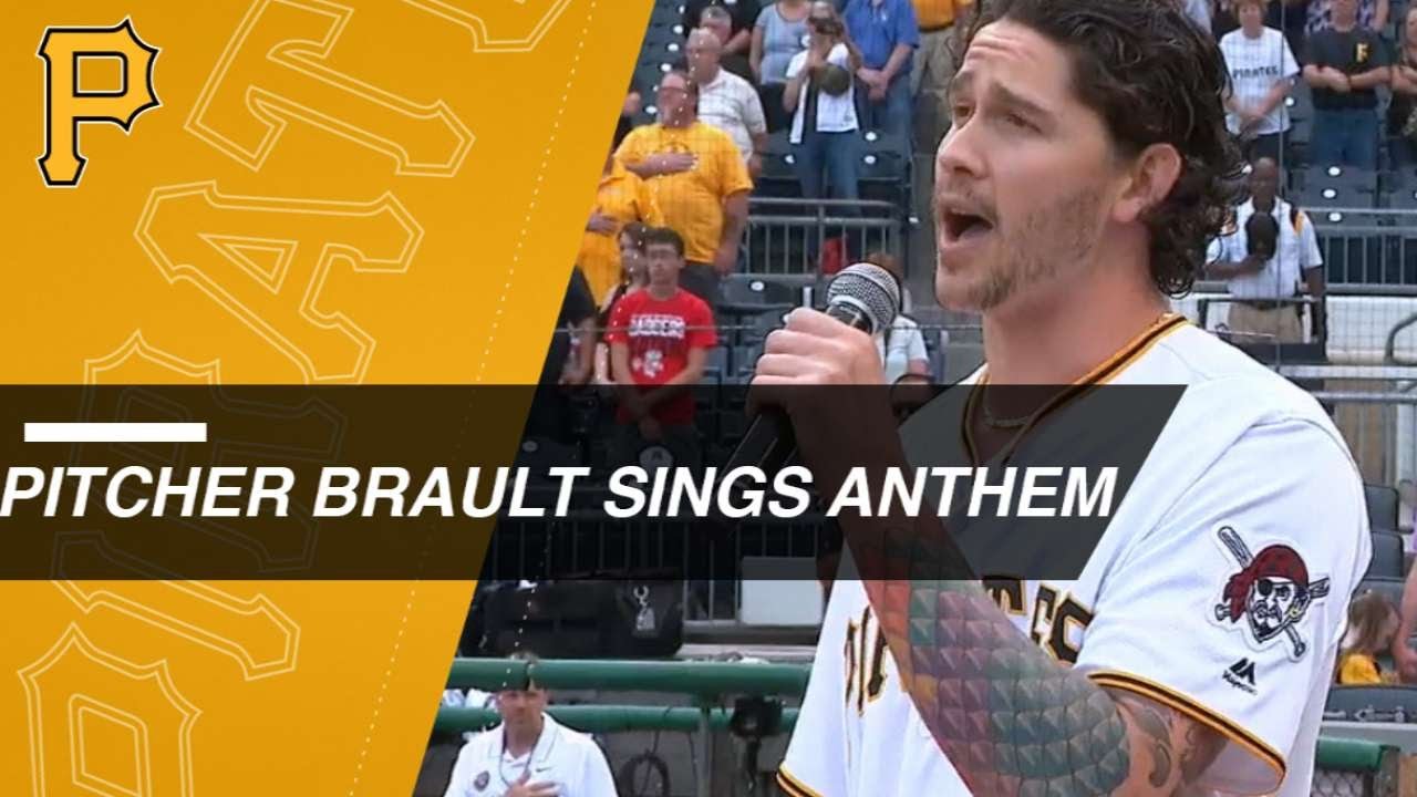 Pirates RP Steven Brault sings anthem at PNC Park
