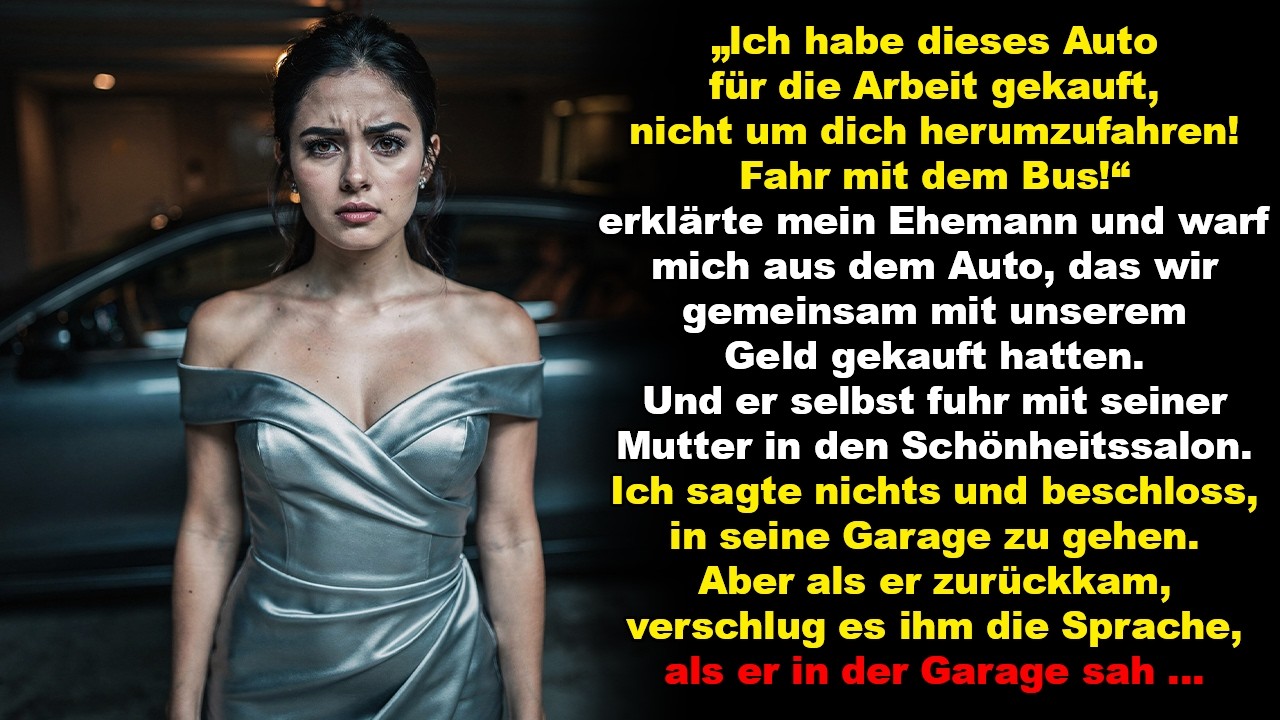 Mein Mann setzte mich aus dem Auto und fuhr mit seiner Mutter in den Salon. Doch als er zurückkam …