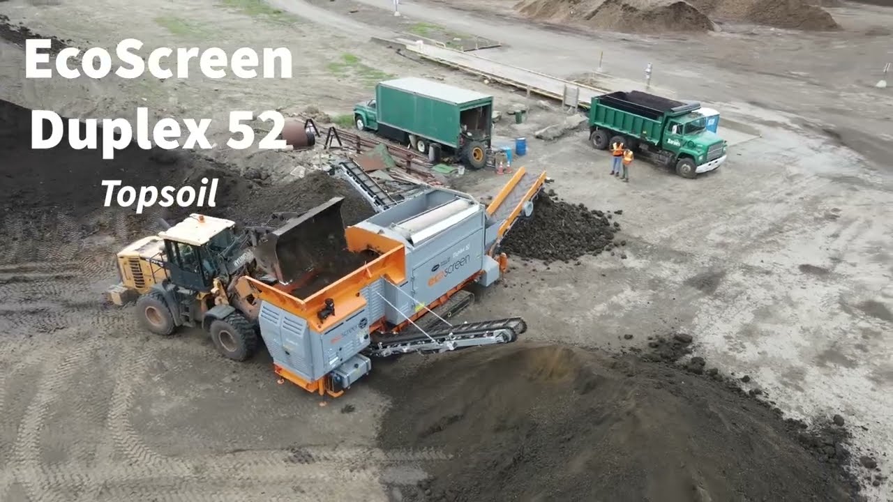 EcoScreen Duplex 52 Double-Drum Trommel Screen: Topsoil