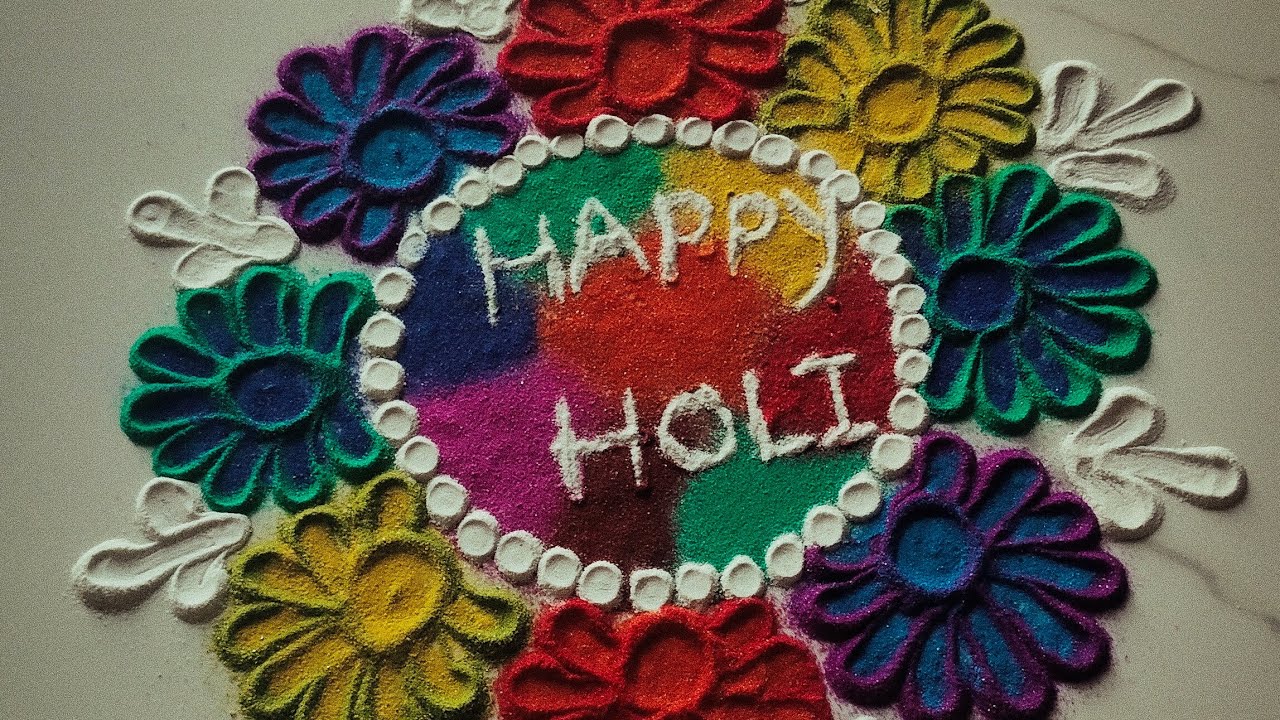 Holi Special Rangoli Design #happyholi #art #holi 
