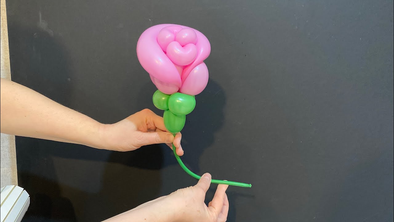 A balloon rose with a strong stem. How to make. Tutorial