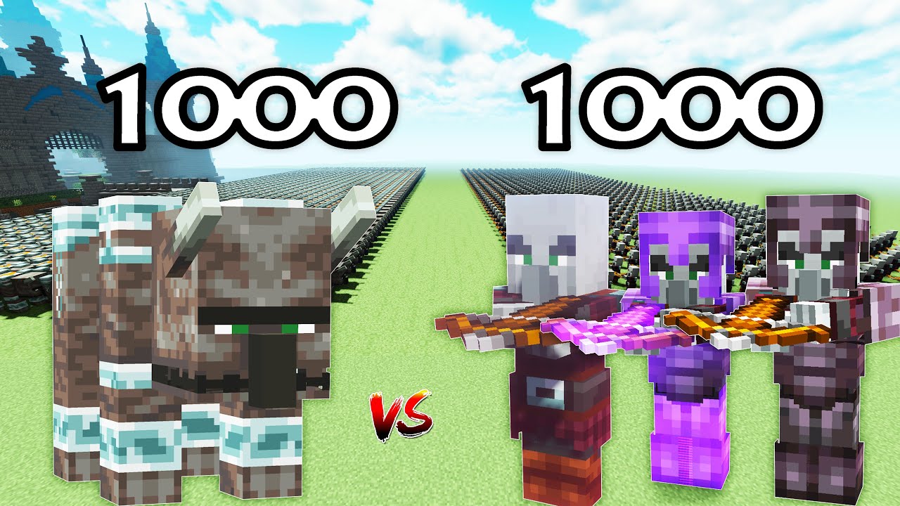 1000 Ravager Vs 1000 Pillager | Minecraft
