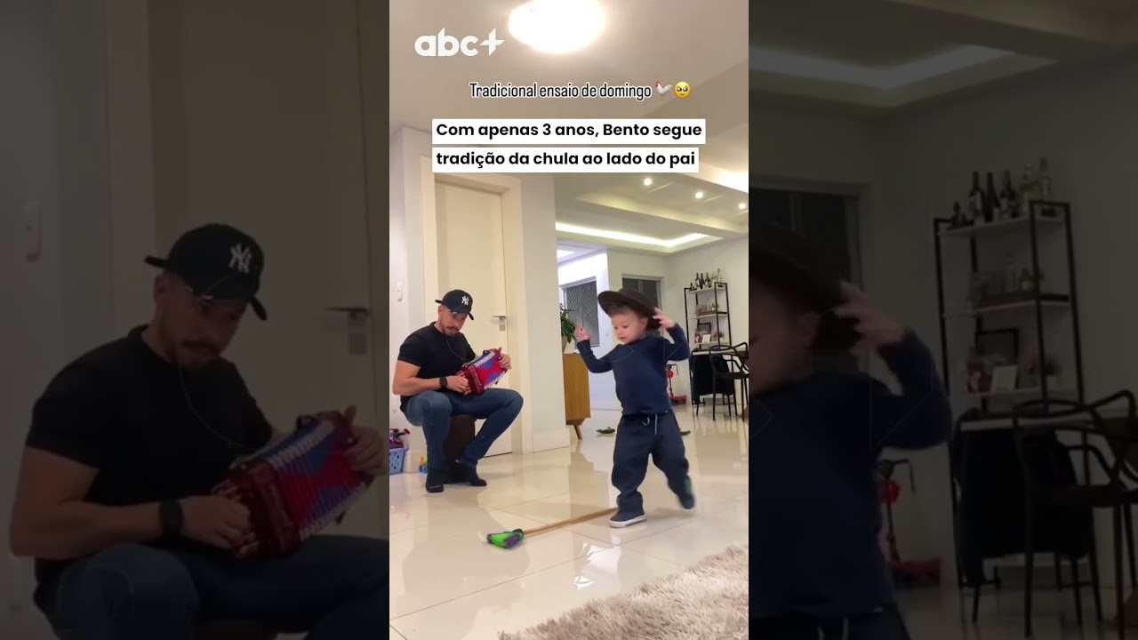 Com apenas 3 anos, Bento segue tradi&ccedil;&atilde;o da chula ao lado do pai