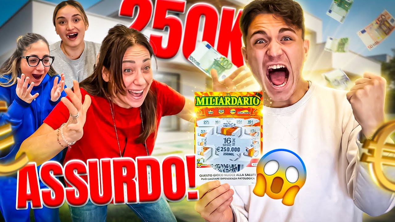 SPENDO 100&euro; IN GRATTA E VINCI E VINCO 250.000&euro;?!😱 (REAZIONE ASSURA DI MIA MADRE)