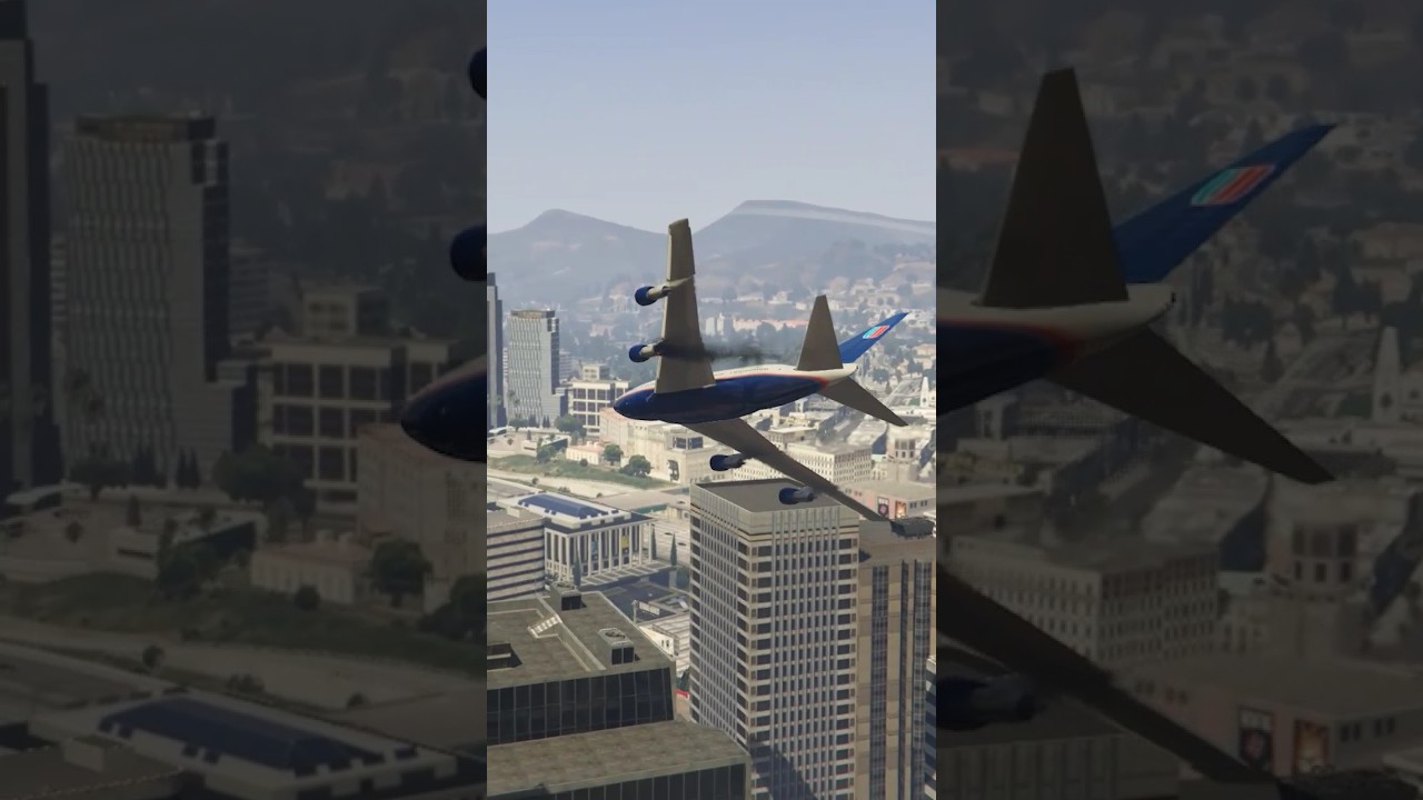 Shocking Moment: Airplane Trapped Between Skyscrapers!