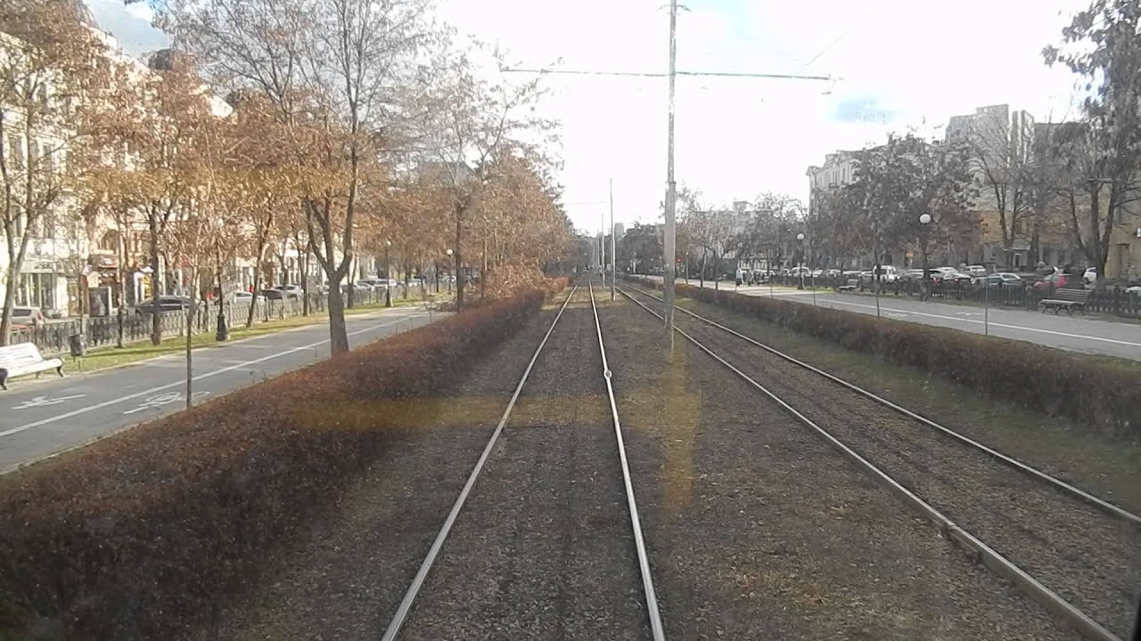 Поездка на трамвае №1 от ул. Центральной до ул. Столярова - Днепропетровск, 24.12.2014