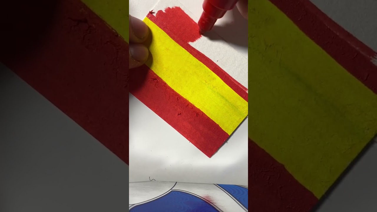 Drawing the Spanish flag with posca markers