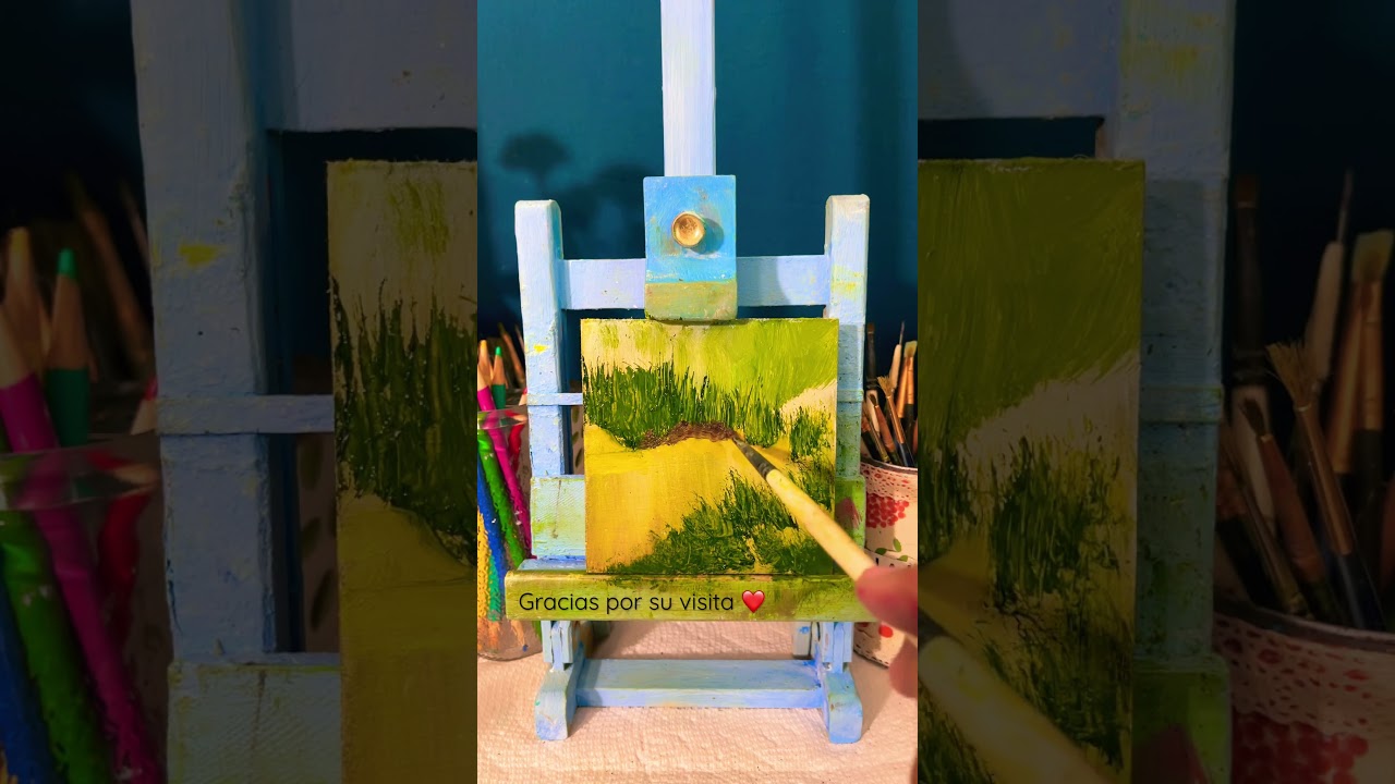 Short relaxing  video, mini pintura al óleo. 