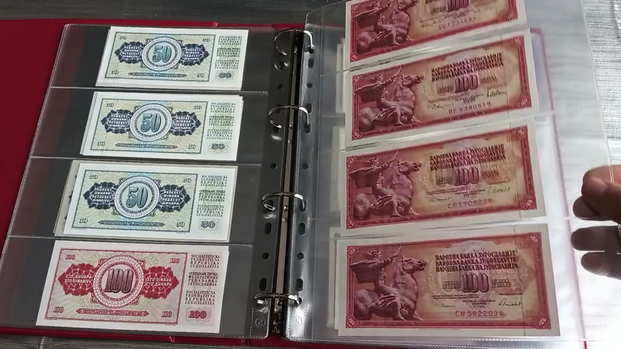 Коллекция банкнот СФРЮ/ Югославии 1965-1989 ( Collection banknotes SFR Yugoslavia 1965-1989)