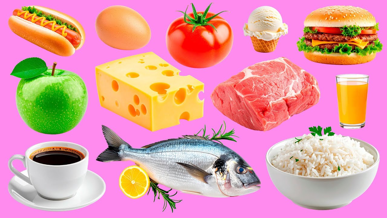 Learn 25 Russian Food Names 🥒 | Огурец, пицца, торт | Fun Vocabulary + Audio