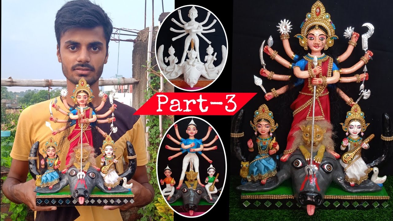 How to make small durga idol 2021/how to decorate durga murti/durga g ko kaise sjaye/Nvratri special