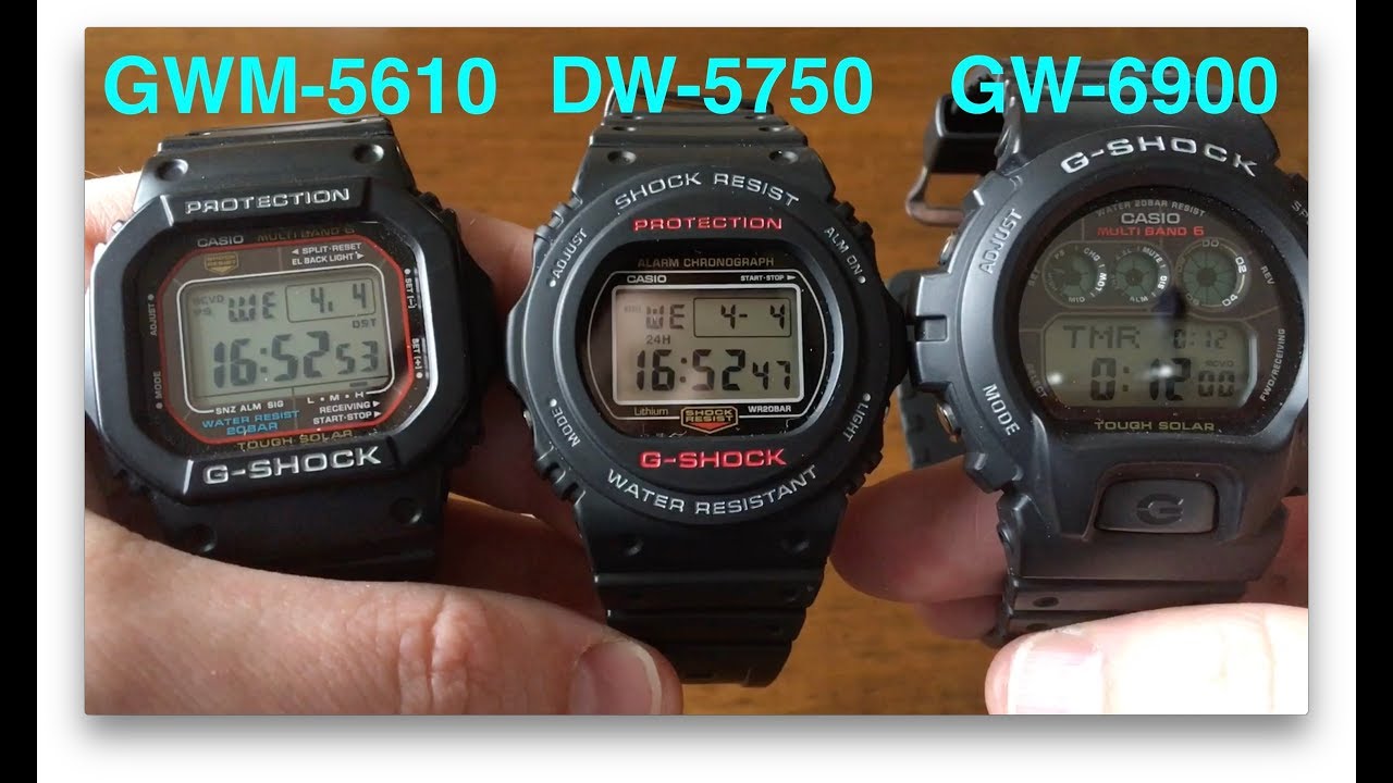 G-Shocks Compared: DW5750 vs DW5600 vs GW6900 vs GWM5610